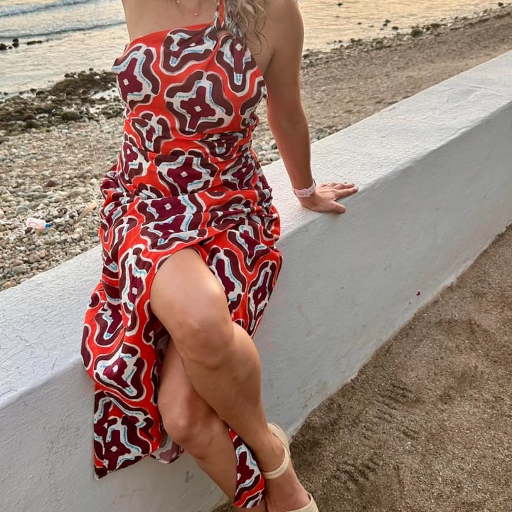 Zara Asymmetrical Patterned Dress